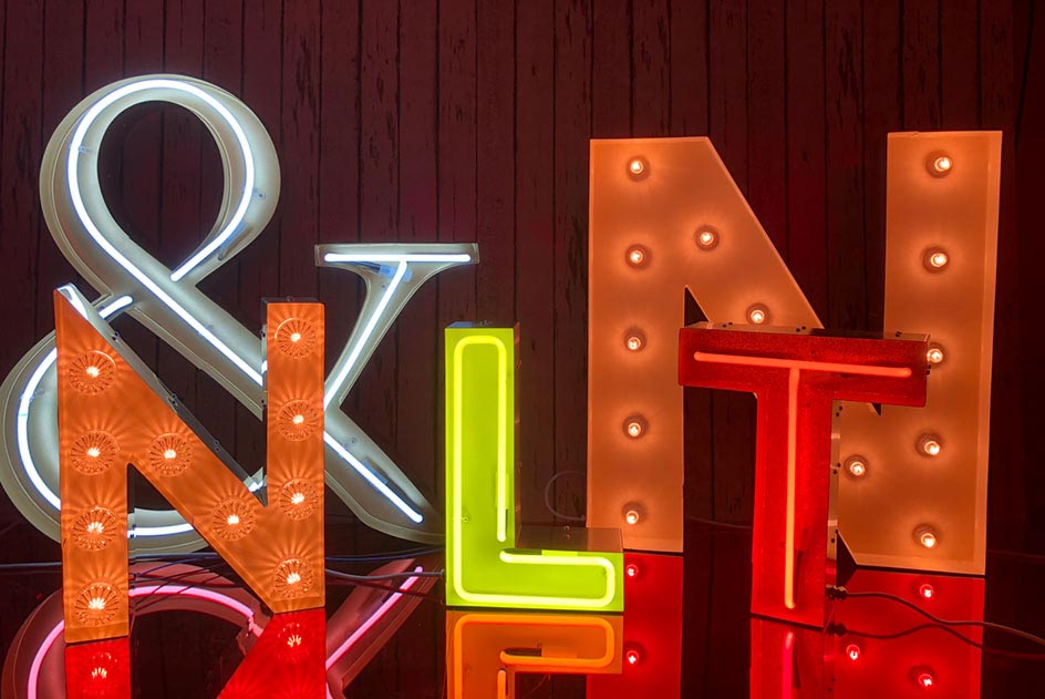 Marquee Light up letters & Fairground lights